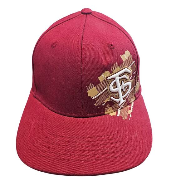 Vintage Florida State Seminoles Fitted Flat Bill Hat Cap Red Plaid FSU NCAA - Picture 1 of 9